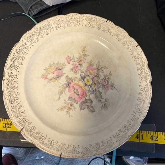 Vintage French Saxon China dinner plates 22k gold blue dawn cottagecore 2 plates - Picture 3 of 9